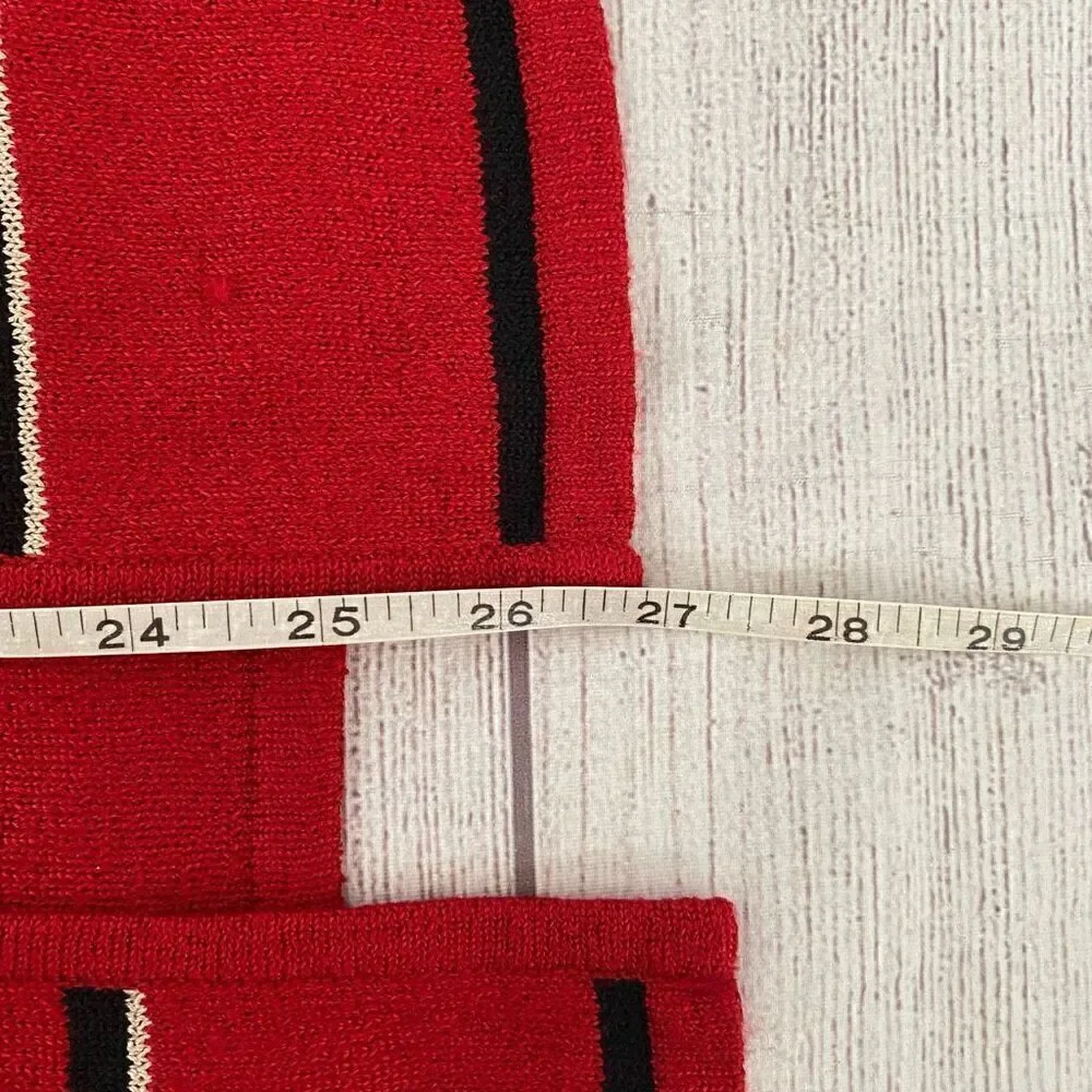 Sag Harbor women XL 3/4 sleeve layered stripe sweater w/clasp close red - Picture 9 of 11